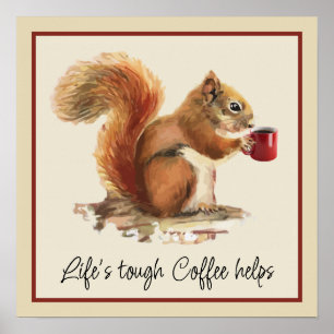 Leven is Moeilijk, Koffie Helpt Gestresseerde Eekh Poster