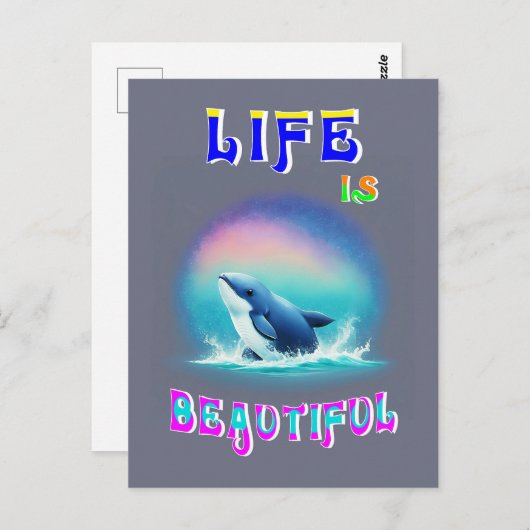 Leven is Mooi Hermanus Afrika September Walvis Briefkaart (Voorkant / Achterkant)