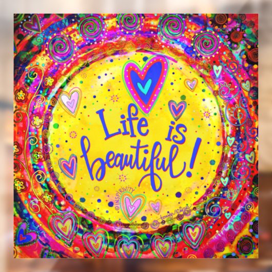 Leven is mooi  “Inspirivity” Raamsticker (Vel 2)