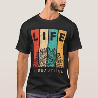 Leven is mooi mandala T-shirt ontwerp