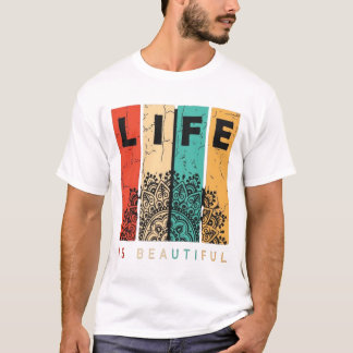 Leven is mooi” mandala T-shirt ontwerp