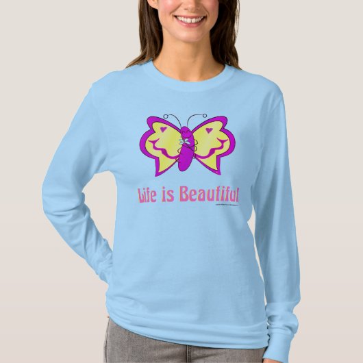 Leven Is Mooie Vlinder T-shirt (Voorkant)