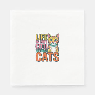 Leven is niet cool zonder katten vintage katten T- Servet
