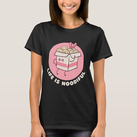 Leven is Noodiful Grappig Kawaii Eten T-shirt (Voorkant)