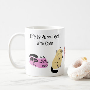 Leven is poepieperfect met katten koffiemok