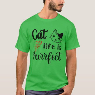 Leven Is Purrfect Katten Huisdieren Dieren Uitspra T-shirt