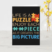 Leven Is Puzzel Geniet Van Elke Ece _ Jigsaw Puzze Kaart (Gele Bloem)