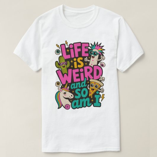 Leven is raar en ik ook Heren Basic T-Shirt (Design voorkant)
