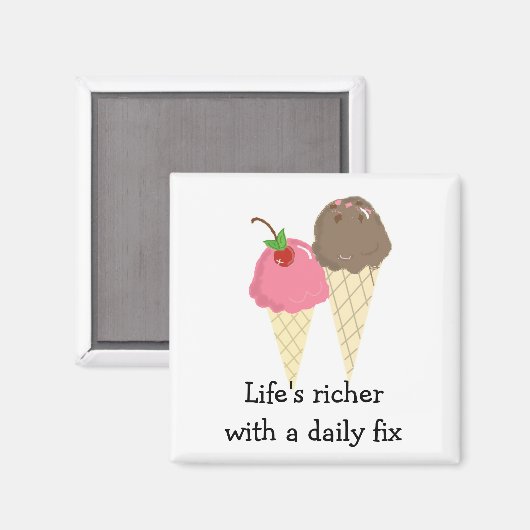 Leven is rijker met ijs magneet (Voorkant / Achterkant)