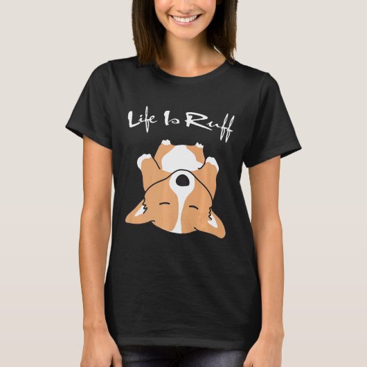 Leven Is Ruw Welsh Corgi Premium T-shirt (Voorkant)