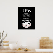 Leven is Simpel Cartoon Zwart en Wit Poster (Keuken)