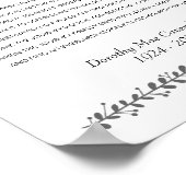 Leven is slechts een stopplaats Gedicht Herdenking Poster (Hoek)