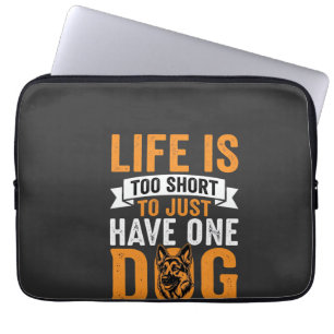 Leven Is Te Kort Hondenliefhebber Grafisch_1 Laptop Sleeve