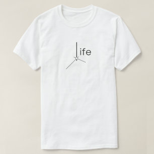 Leven Is Tijd Klok Wijzer Typografie T-Shirt