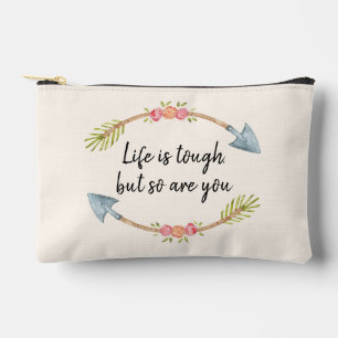 Leven is Tough Waterverf Bloemige Pijl Crème Etui