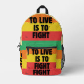 Leven is vechten - Retro Stripes Inspirerend Bedrukte Rugzak (Voorkant)