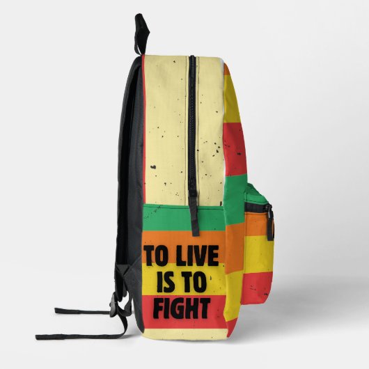 Leven is vechten - Retro Stripes Inspirerend Bedrukte Rugzak (Links)