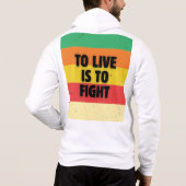 Leven is vechten - Retro Stripes Inspirerend Hoodie (Achterkant)