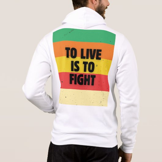 Leven is vechten - Retro Stripes Inspirerend Hoodie (Achterkant)