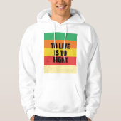 Leven is vechten - Retro Stripes Inspirerend Hoodie (Voorkant)