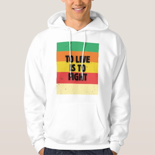 Leven is vechten - Retro Stripes Inspirerend Hoodie (Voorkant)