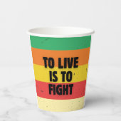 Leven is vechten - Retro Stripes Inspirerend Papieren Bekers (Achterkant)