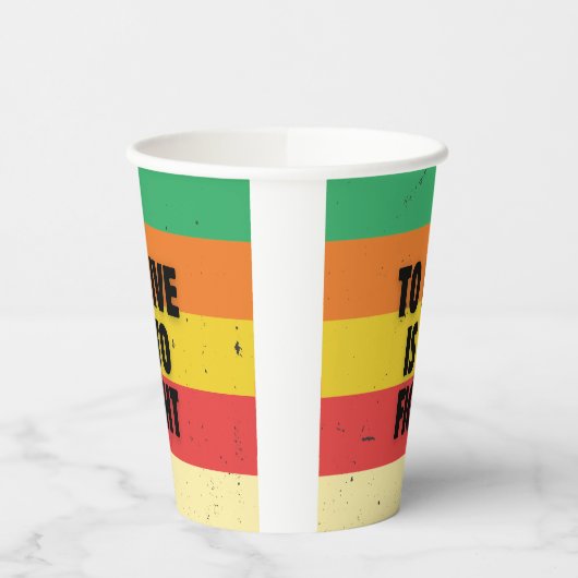 Leven is vechten - Retro Stripes Inspirerend Papieren Bekers (Links)