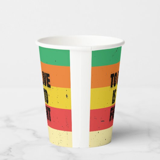 Leven is vechten - Retro Stripes Inspirerend Papieren Bekers (Rechts)