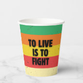 Leven is vechten - Retro Stripes Inspirerend Papieren Bekers (Voorkant)