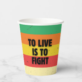 Leven is vechten - Retro Stripes Inspirerend Papieren Bekers