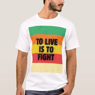 Leven is vechten - Retro Stripes Inspirerend T-shirt