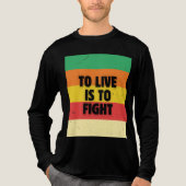 Leven is vechten - Retro Stripes Inspirerend Tri-Blend Shirt (Voorkant volledig)
