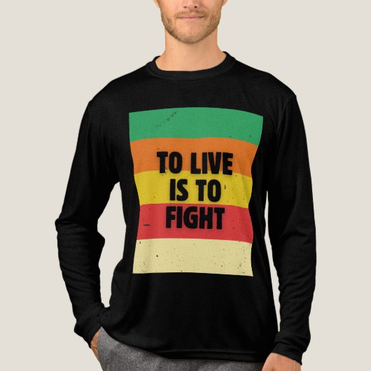 Leven is vechten - Retro Stripes Inspirerend Tri-Blend Shirt (Voorkant volledig)