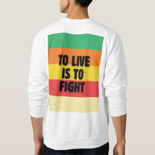 Leven is vechten - Retro Stripes Inspirerend Trui (Achterkant)