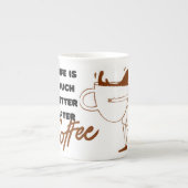 'Leven is veel beter na koffie' Bone China Mok (Voorkant)