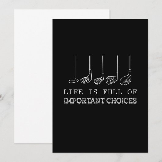 Leven Is Vol Belangrijke Keuzes Golf Kaart (Voorkant / Achterkant)