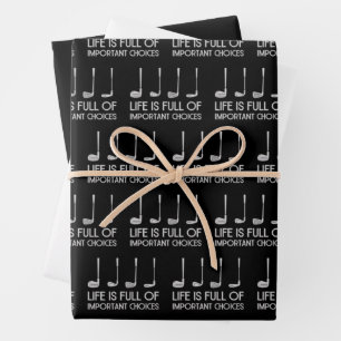 Leven Is Vol Van Belangrijke Keuzes Golfen Golfer Inpakpapier Vel