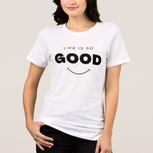Leven Is Zo Goed Smiley Face Aesthetic Minimalist  Tri-Blend Shirt