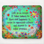 leven is zo ironisch Quote Inspirivity Muismat (Voorkant)