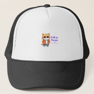 Leven is Zoet – Cute Koele Kat Ontwerp voor Dieren Trucker Pet