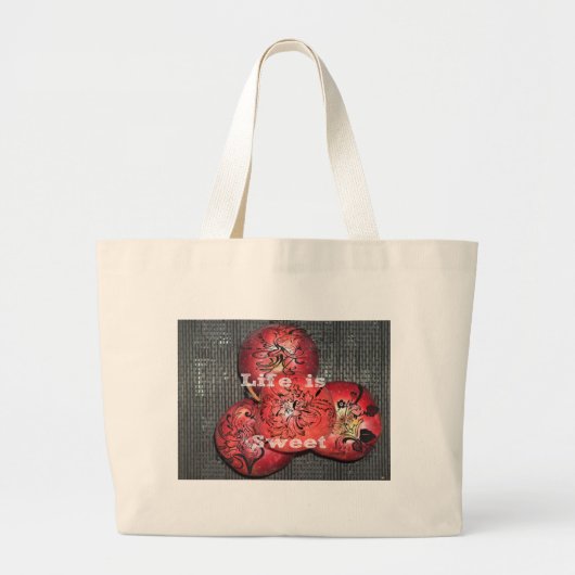 Leven is Zoet Grote Tote Bag (Voorkant)