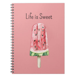 Leven is Zoete Watermeloen Popsicle Notitieboek