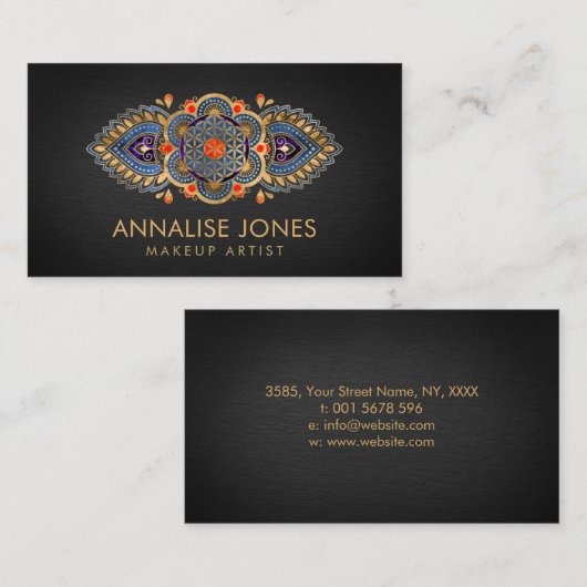 Leven - kleurrijke luxeversiering  visitekaartje (Voorkant / Achterkant)