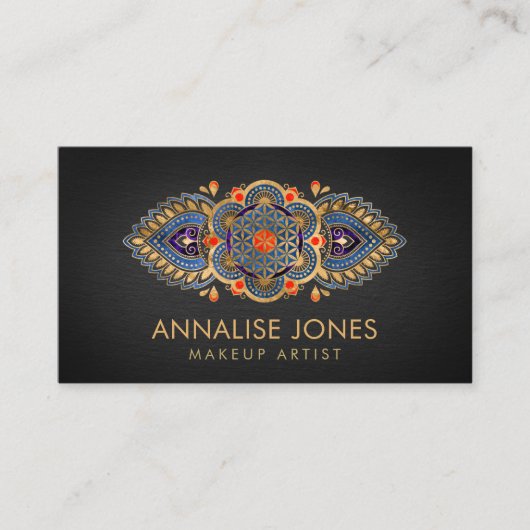 Leven - kleurrijke luxeversiering visitekaartje (Voorkant)