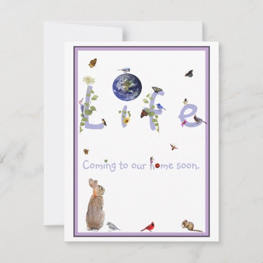 Leven: Komt binnenkort naar ons thuis-baby shower  Kaart (Voorkant)