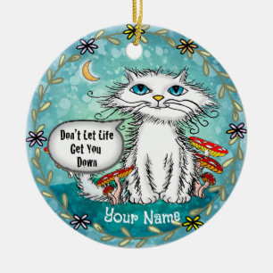 Leven Krabbelt Kat Keramisch Ornament