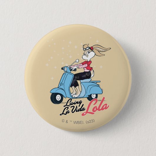 Leven La Vida Lola Scooter Graphic Ronde Button 5,7 Cm (Voorkant)