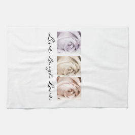 leven, lachen, liefde floral theedoek