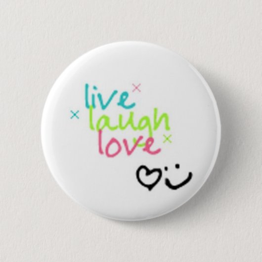 leven, lachen, liefde ronde button 5,7 cm (Voorkant)