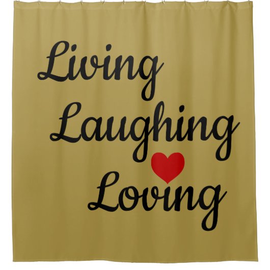 Leven, lachen, liefhebben douchegordijn (Voorkant)